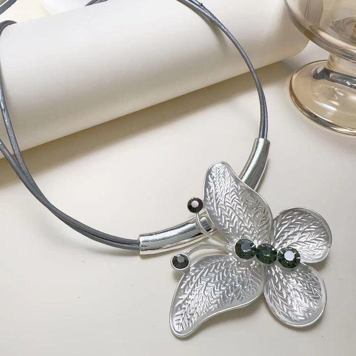 Butterfly pendant rhinestone necklace  | Festival Outfits Women