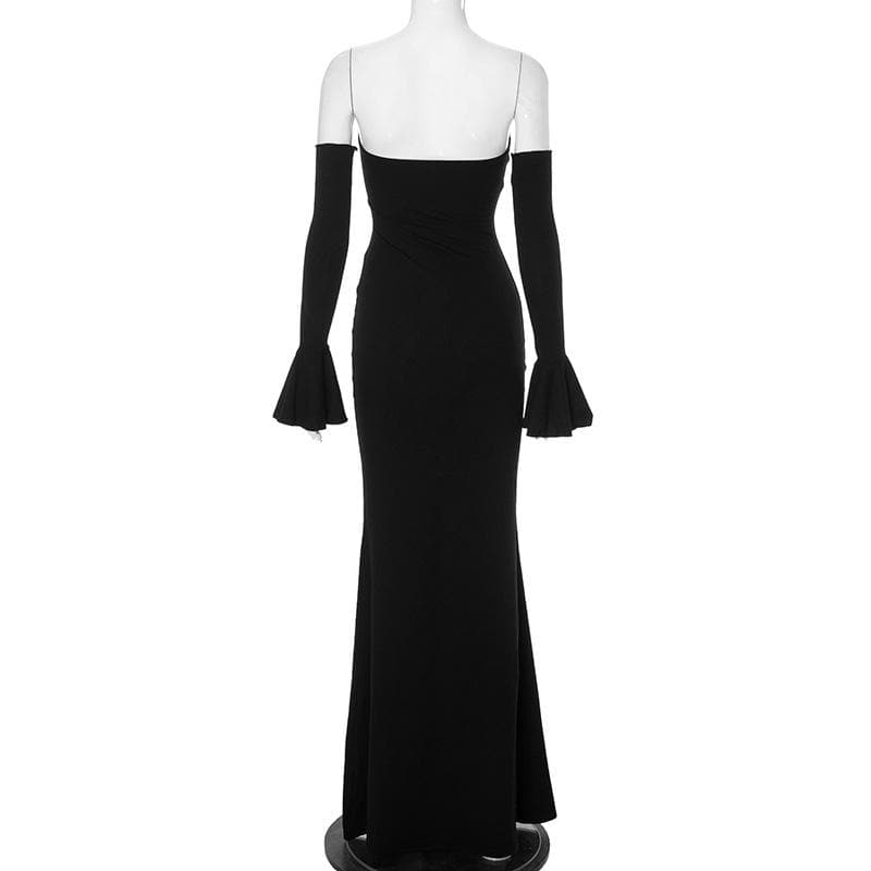 Gloves off shoulder backless tube maxi dress  | Festival Outfits Women