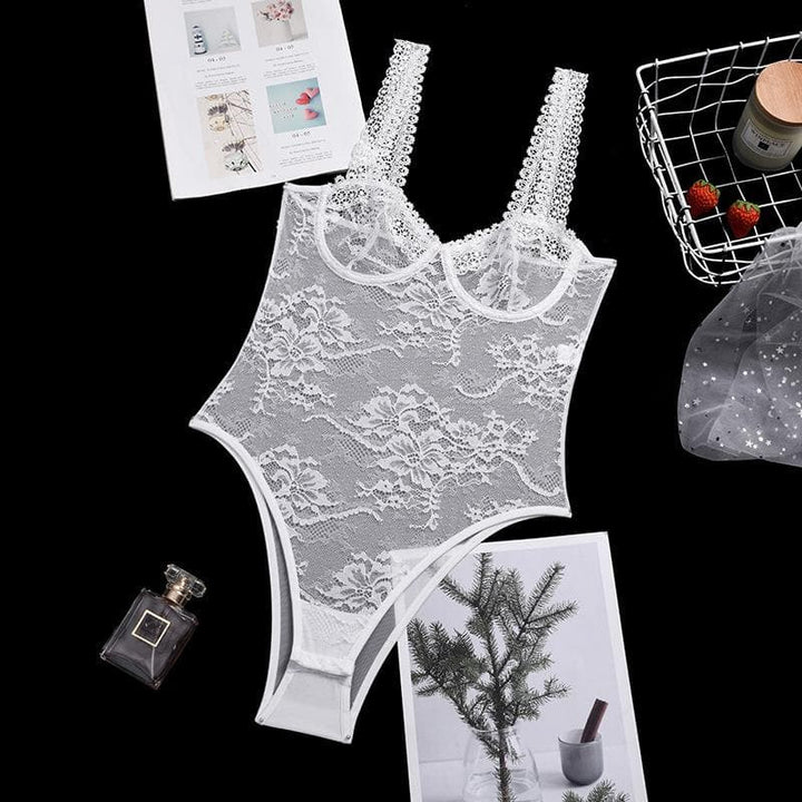 Sheer lace see through backless cami bodysuit  | Festival Outfits Women