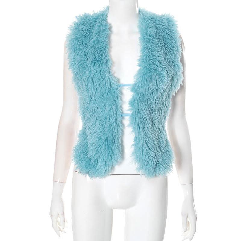 Halter fluffy self tie shrug top-final-sale
