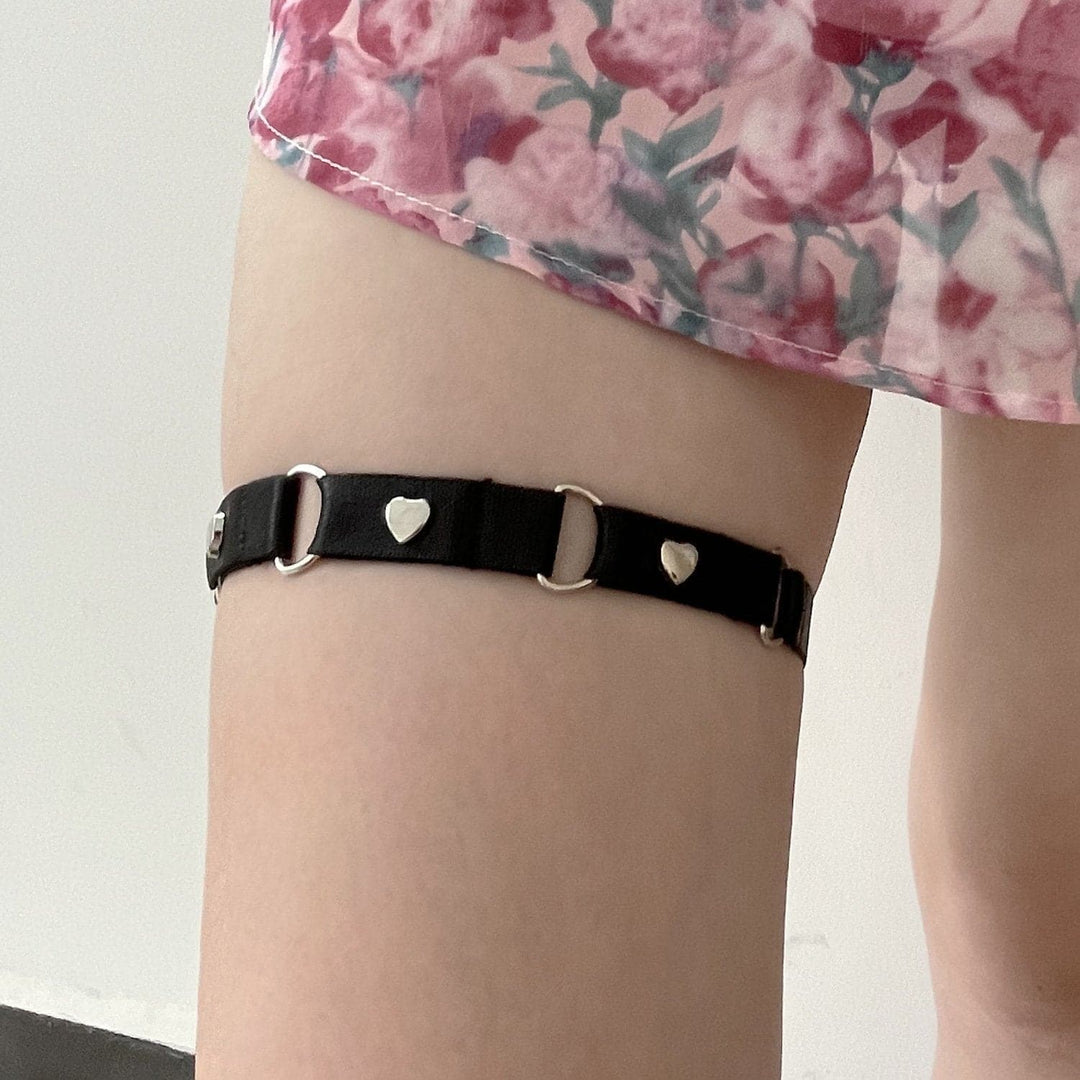 Heart decor o ring solid thigh band  | Festival Outfits Women