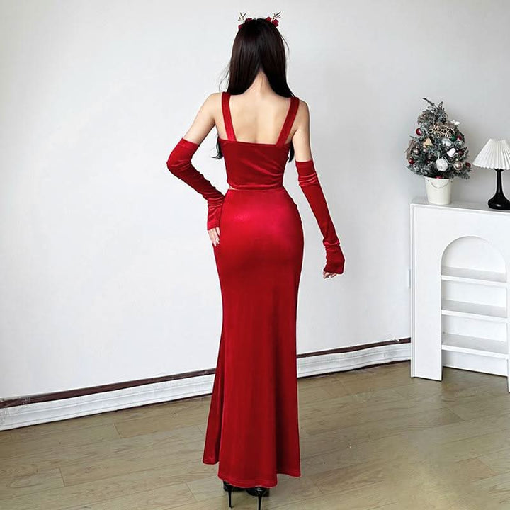 Velvet lace hem maxi skirt  | Festival Outfits Women