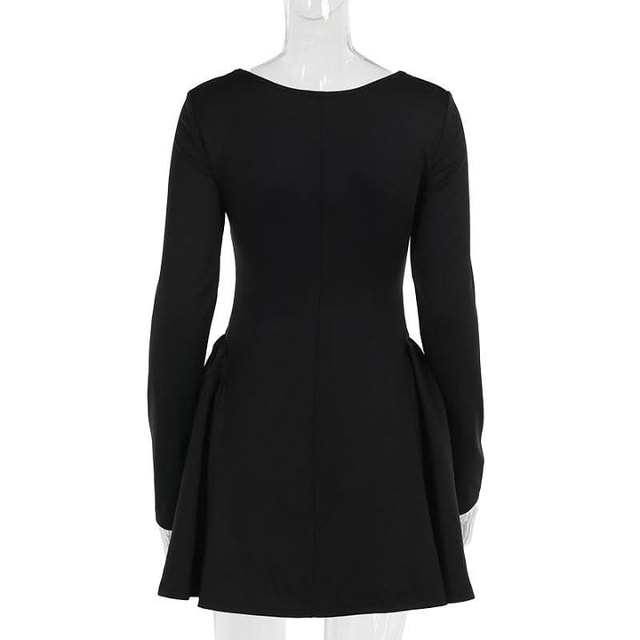 Long sleeve sweetheart neck bowknot mini dress  | Festival Outfits Women