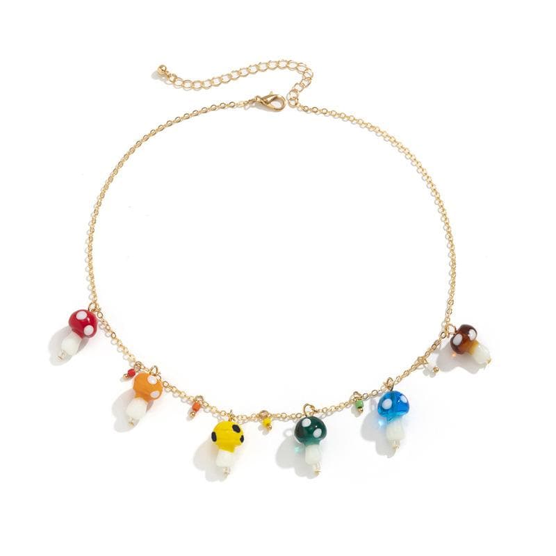 Mushrooms decor pendant choker necklace  | Festival Outfits Women