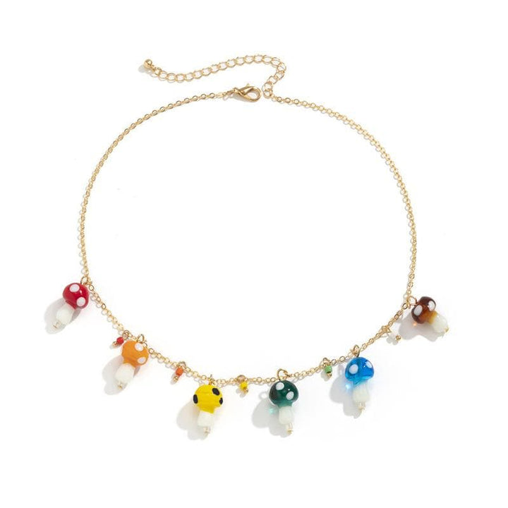 Mushrooms decor pendant choker necklace  | Festival Outfits Women