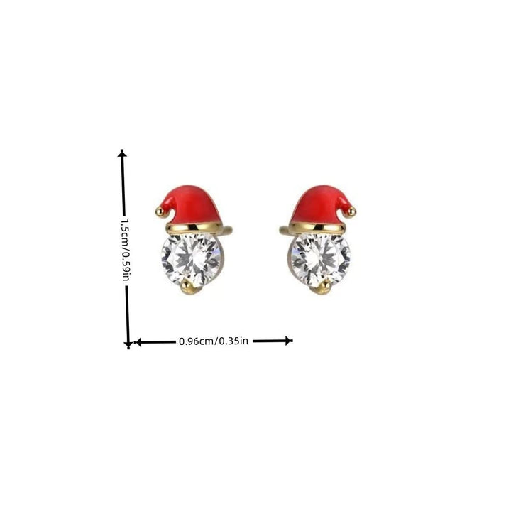 Rhinestone santa hat decor stud earrings  | Festival Outfits Women