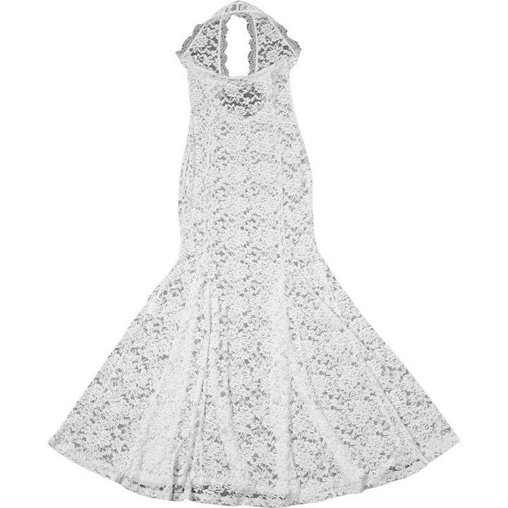 Halter lace see through hollow out cut out maxi dress  | Festival Outfits Women