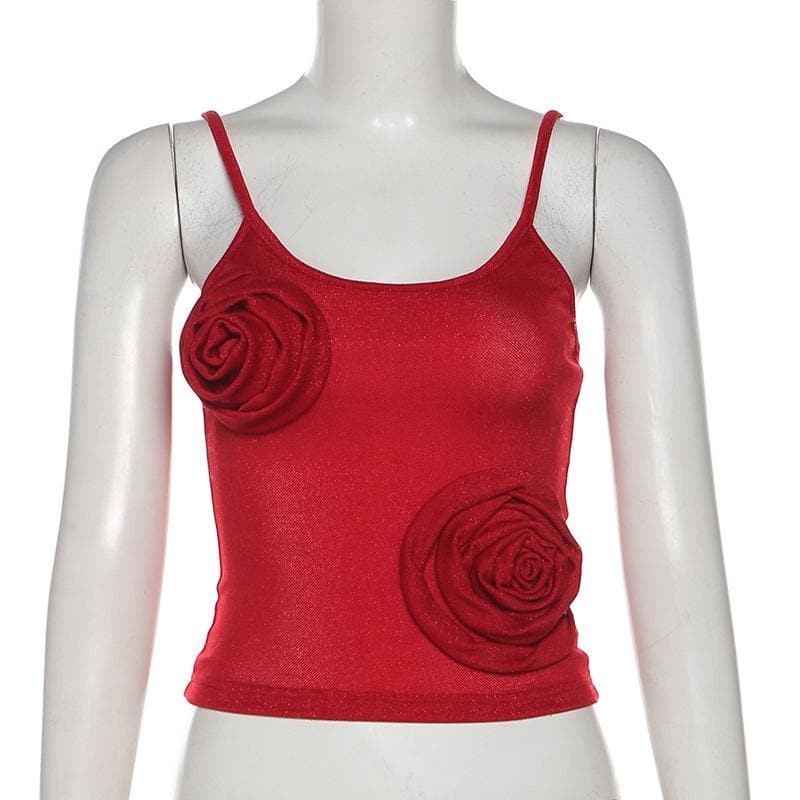 Kayan ado na fure na u neck glitter cami top | Kayan bikin mata