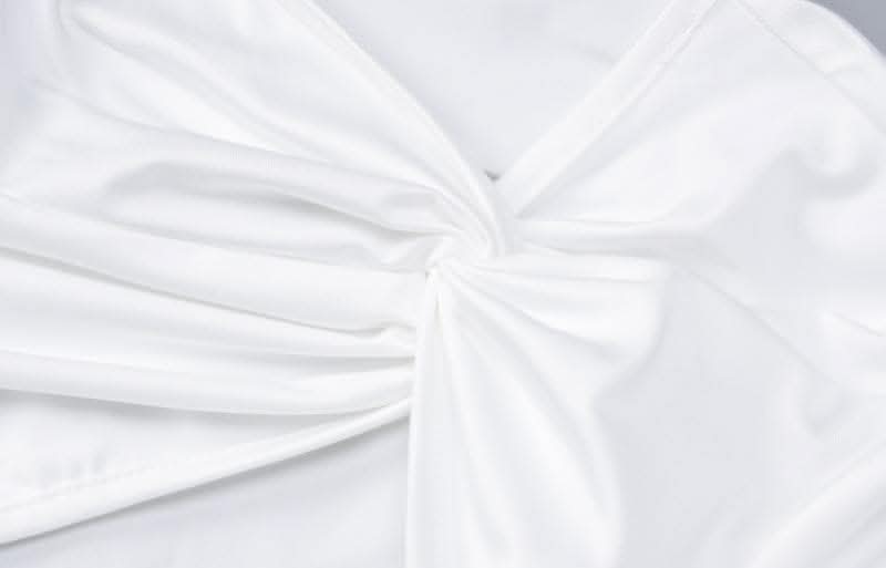 Knotted hollow out solid ruched long sleeve mini skirt set-final-sale  | Festival Outfits Women