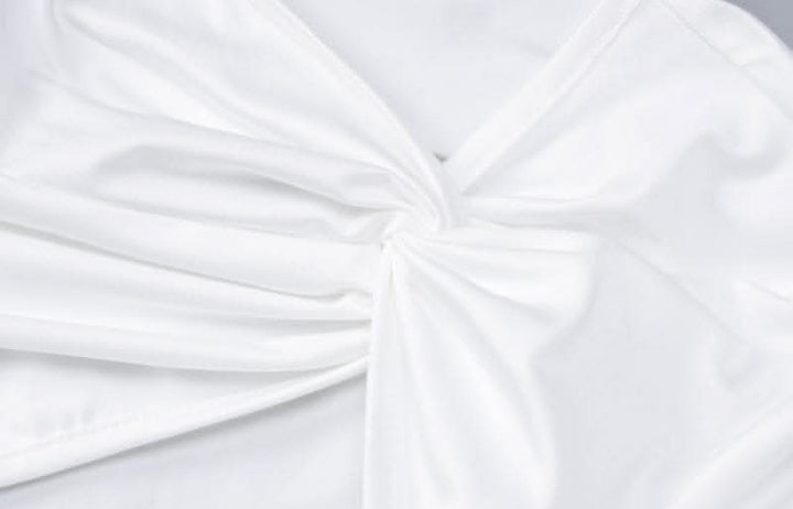 Knotted hollow out solid ruched long sleeve mini skirt set-final-sale  | Festival Outfits Women