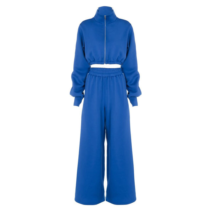 Long sleeve high neck zip-up sports pant set  | Festival Outfits Women