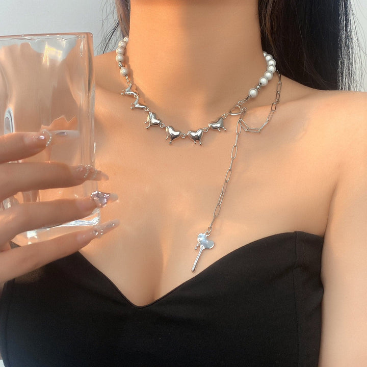 Layered heart beaded choker necklace  | Festival Outfits Women