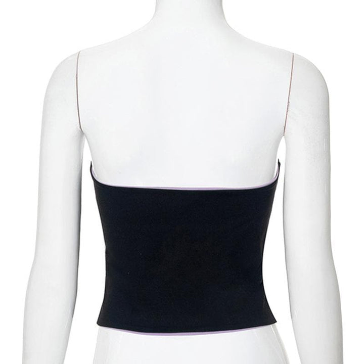 Contrast backless 2-way tube top  | Festival Outfits Women