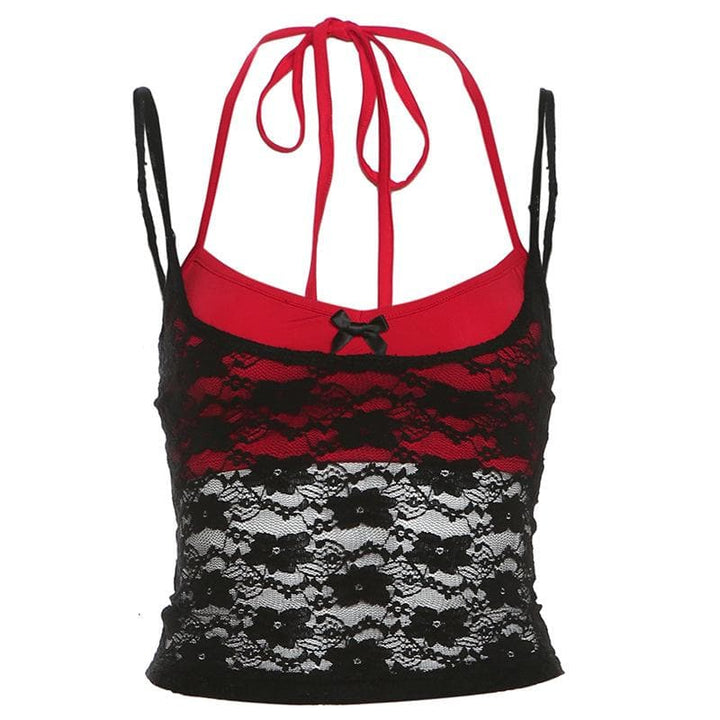 Halter lace bowknot 2 piece top  | Festival Outfits Women
