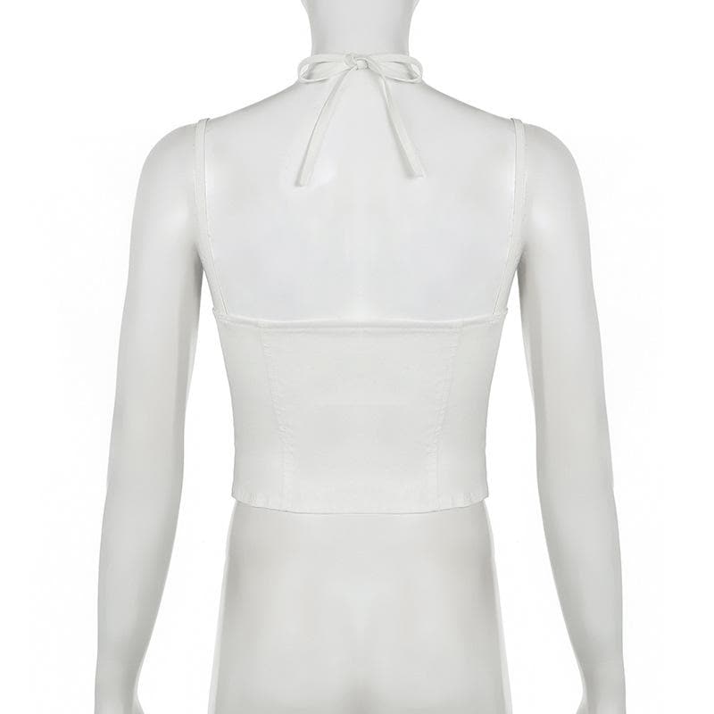 Tufafin Kaya na Halter Bustier Bowknot Ruched | Kayan Biki na Mata