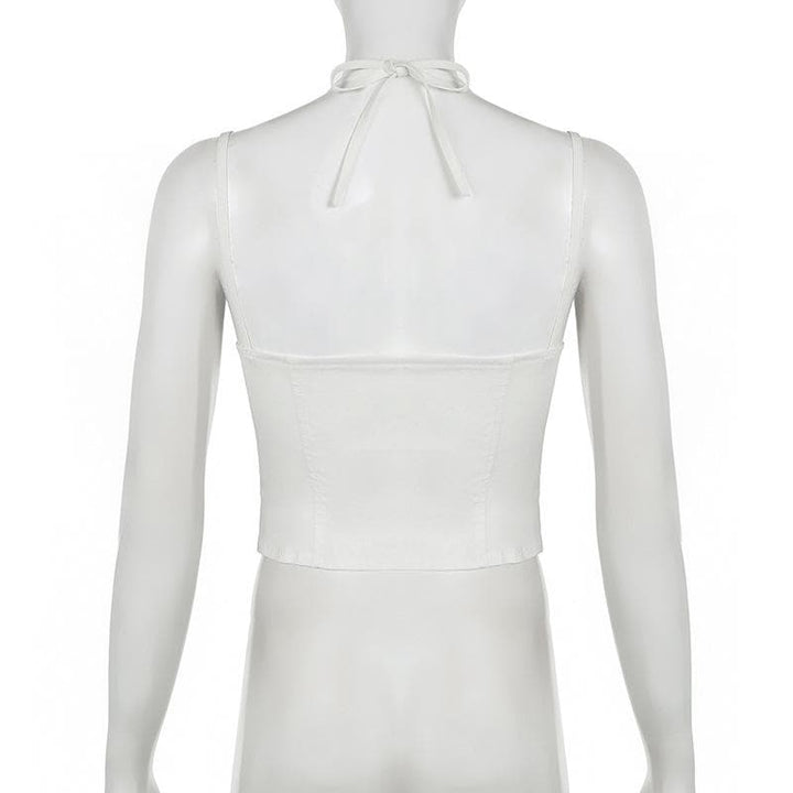 Tufafin Kaya na Halter Bustier Bowknot Ruched | Kayan Biki na Mata