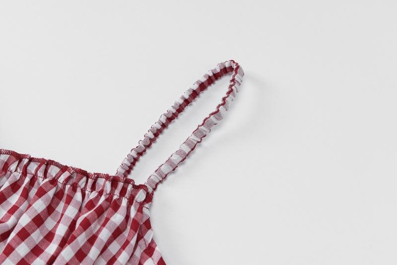 Plaid print smocked cami pant set  | Festival Outfits Women