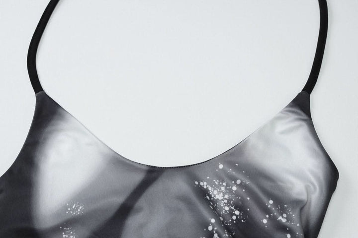 Halter self tie u neck body print o ring maxi dress  | Festival Outfits Women