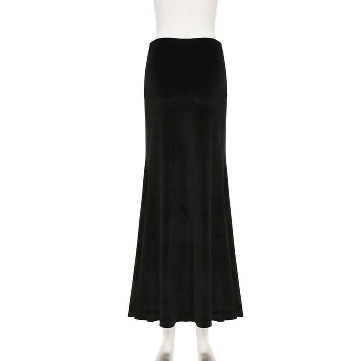 Velvet lace hem beaded maxi skirt  | Festival Outfits Women
