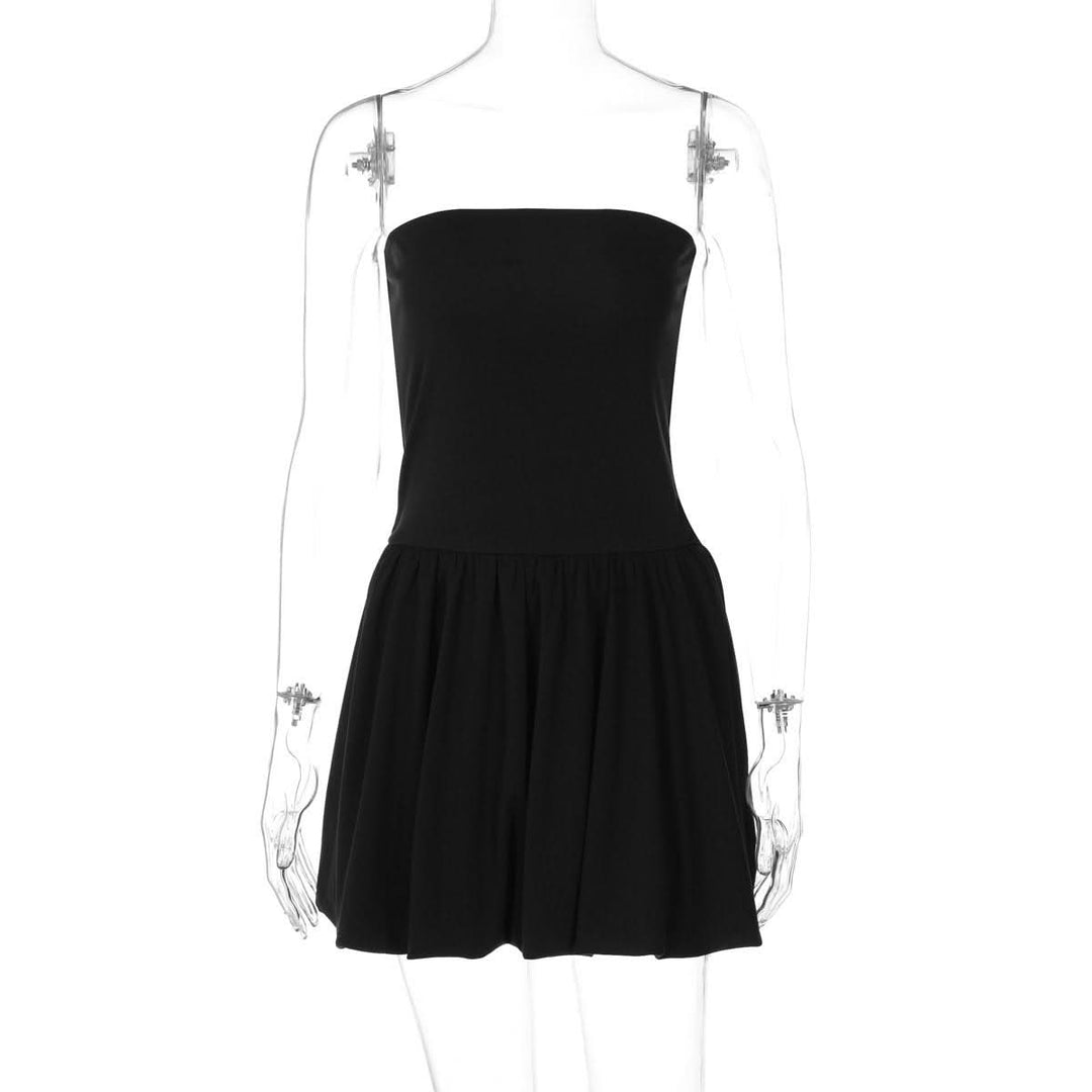 Backless solid A-line tube mini dress  | Festival Outfits Women