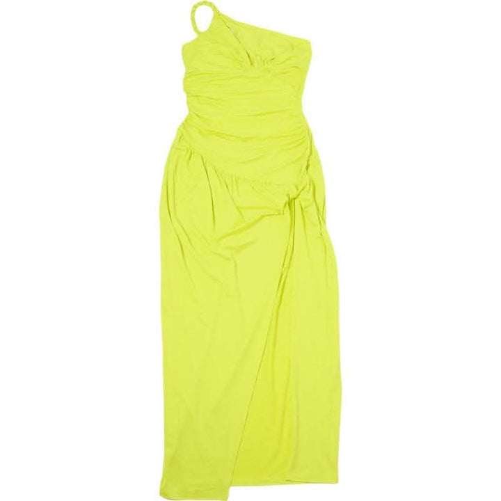 One shoulder slit ruched hollow out cut out midi dress-final-sale  | Festival Outfits Women