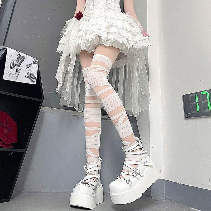 Bandage mesh thigh high socks  | Festival Outfits Women