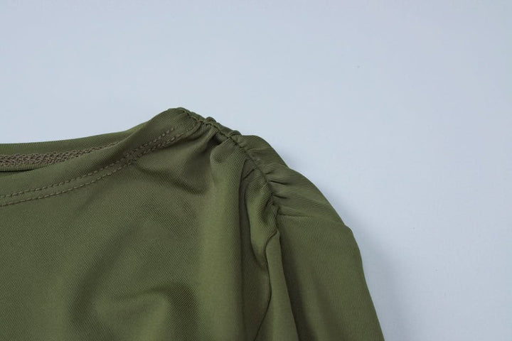 Long sleeve crewneck ruched solid maxi dress  | Festival Outfits Women