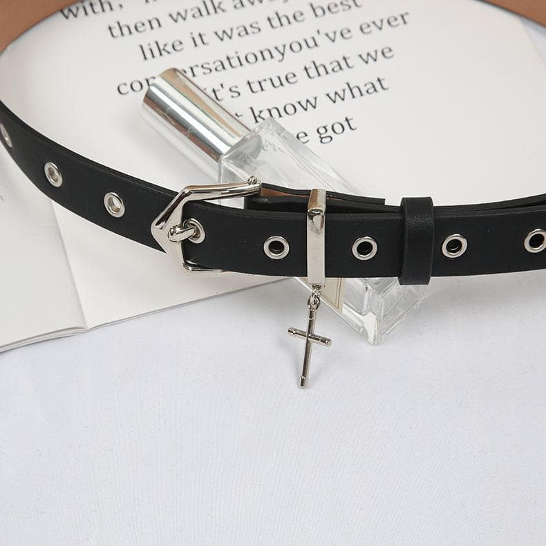 Cross buckle PU leather adjustable belt  | Festival Outfits Women