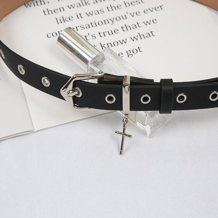 Cross buckle PU leather adjustable belt  | Festival Outfits Women