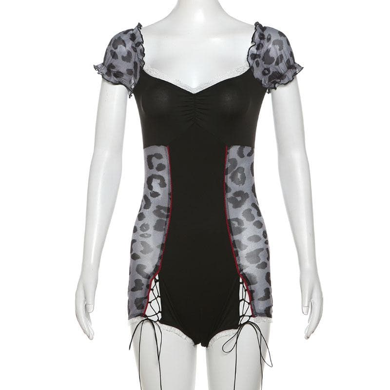 Rigar gajeriyar riga mai laushi da aka buga da damisa | Kayan Biki na Mata