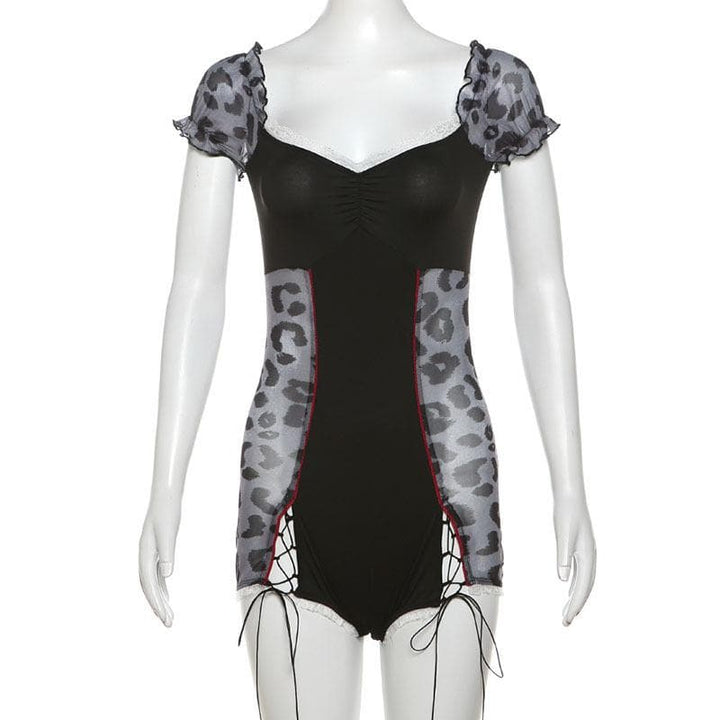 Rigar gajeriyar riga mai laushi da aka buga da damisa | Kayan Biki na Mata