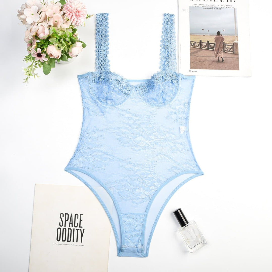 Sheer lace see through backless cami bodysuit  | Festival Outfits Women
