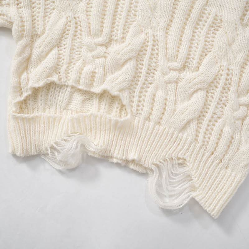 Long sleeve buckle knitted hollow out cut out top  | Festival Outfits Women-final-sale