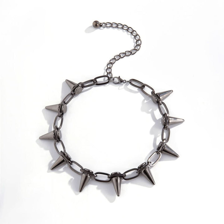 Rivet decor metal chain choker necklace  | Festival Outfits Women