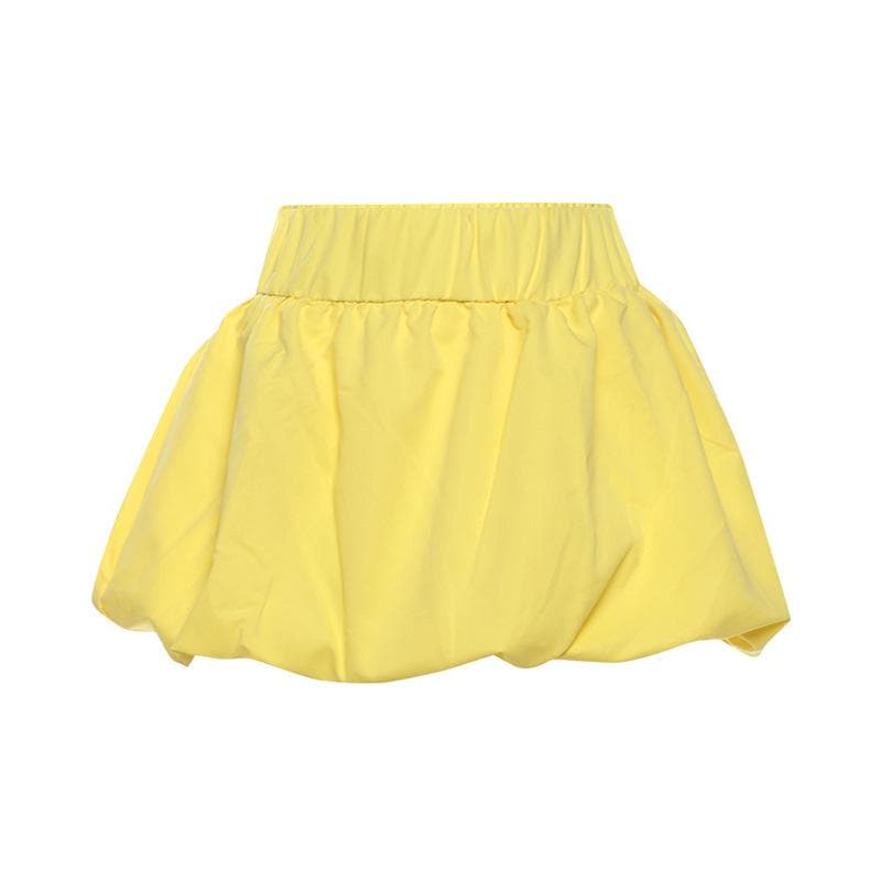 Ruched high rise solid bubble mini skirt  | Festival Outfits Women
