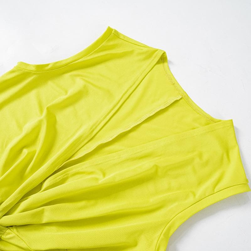 V neck sleeveless high slit ruched maxi dress  | Festival Outfits Women