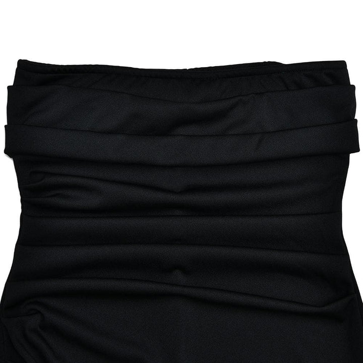 Ruched high slit irregular ruffle tube maxi dress  | Festival Outfits Women