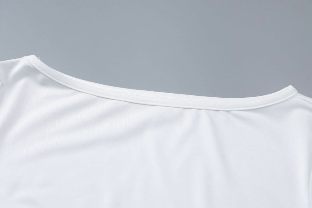 Long flared sleeve crewneck irregular solid top  | Festival Outfits Women-final-sale