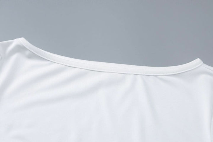 Long flared sleeve crewneck irregular solid top  | Festival Outfits Women-final-sale