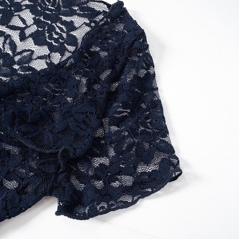 Lace mai gajeren hannu mai hanyoyi biyu | Kayan Biki na Mata