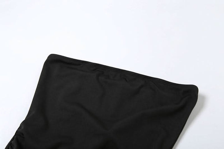 Irregular backless solid tube midi dress  | Festival Outfits Women