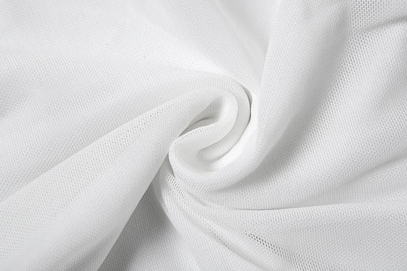 Ruffle mesh ruched irregular solid tube top  | Festival Outfits Women