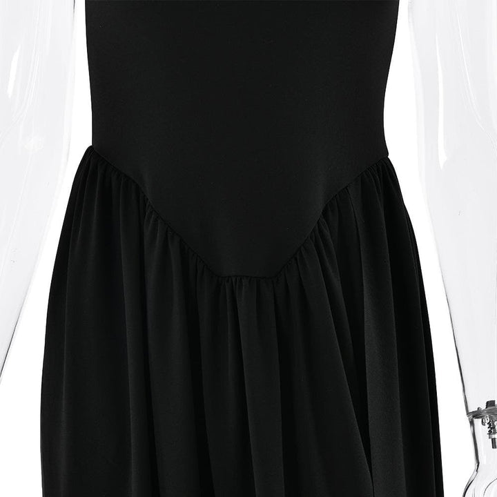 U neck ruched solid backless cami maxi dress  | Festival Outfits Women