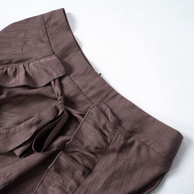 Ruffle knotted zip-up maxi skirt  | Festival Outfits Women