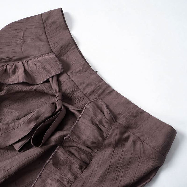 Ruffle knotted zip-up maxi skirt  | Festival Outfits Women