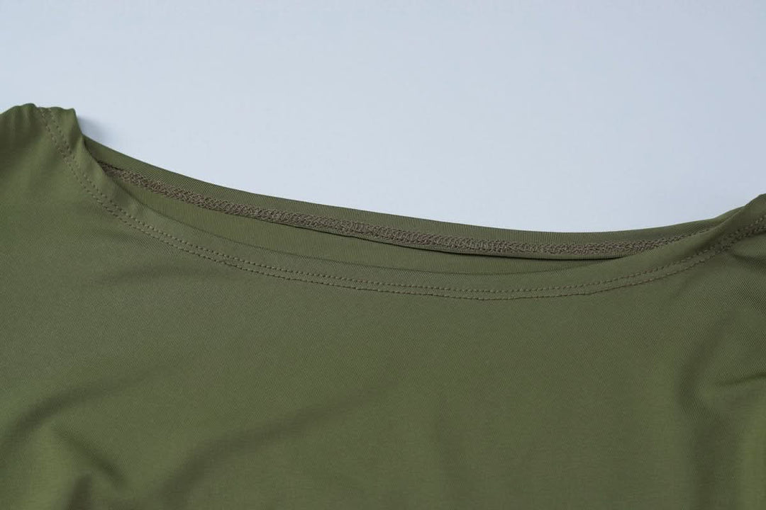 Long sleeve crewneck ruched solid maxi dress  | Festival Outfits Women