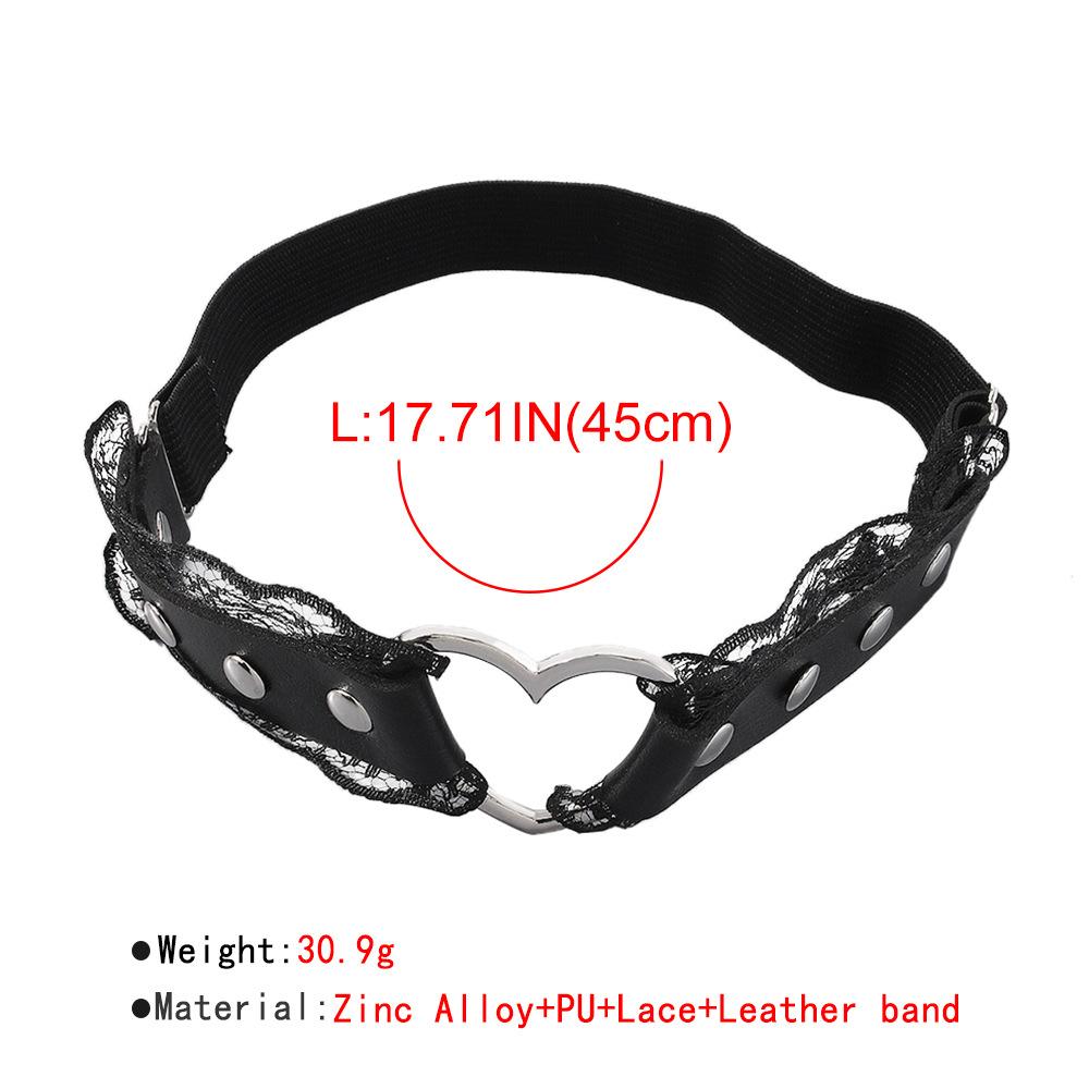Heart decor PU leather lace hem thigh chain  | Festival Outfits Women