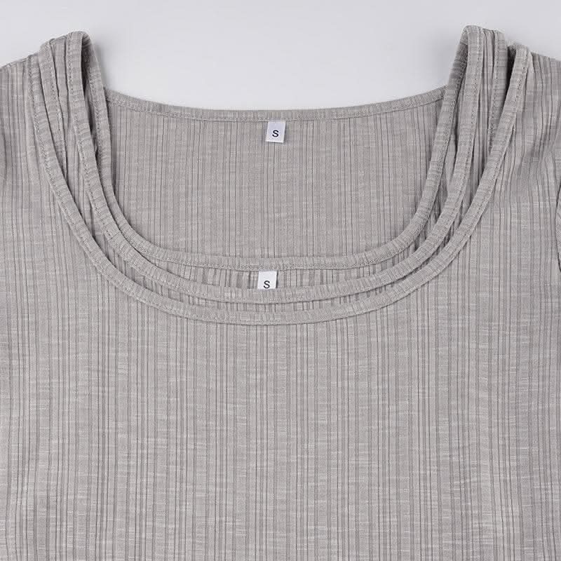 Long sleeve ribbed solid 2 piece top-final-sale  | Festival Outfits Women
