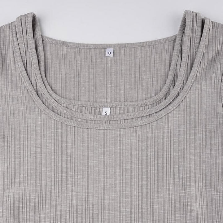 Long sleeve ribbed solid 2 piece top-final-sale  | Festival Outfits Women