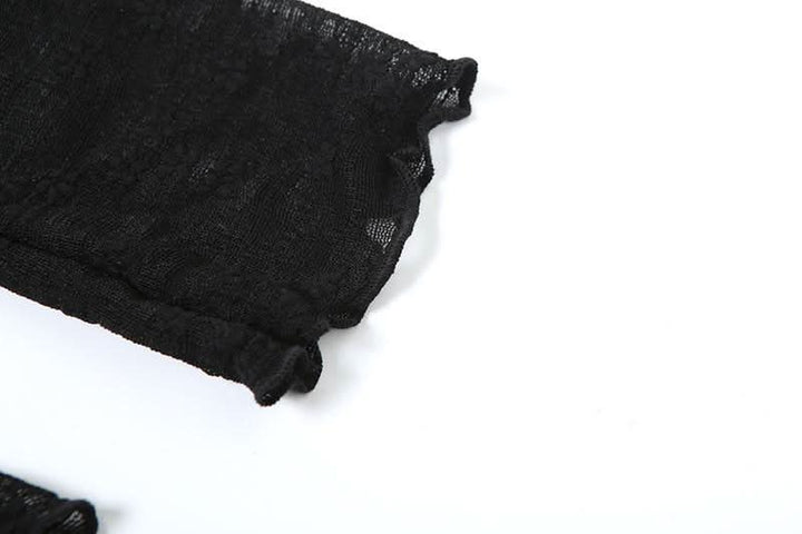 Off shoulder long sleeve hollow out self tie cut out mini dress  | Festival Outfits Women